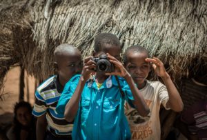 Children with camera