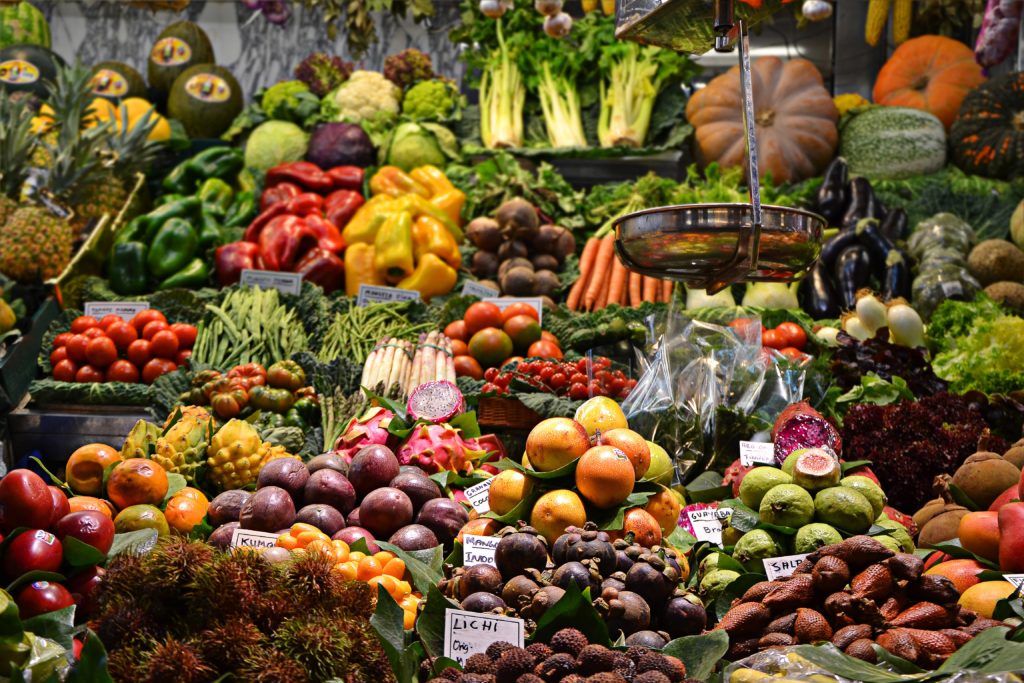 Vegetable market stall