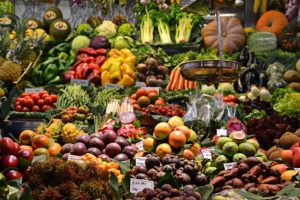 Vegetable market stall